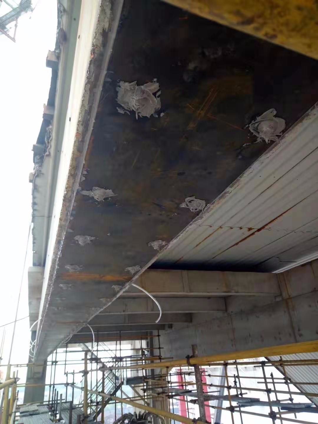 九江國電二廠粘貼鋼板加固